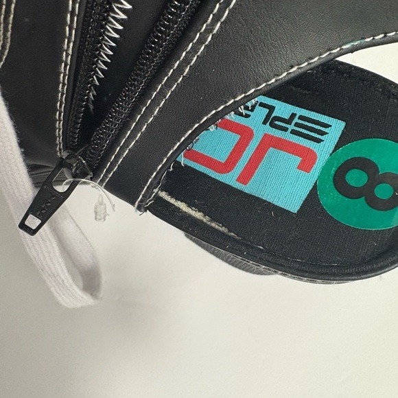 Replay Black and White Lace-Up Platform Boots - Picture 4 of 8